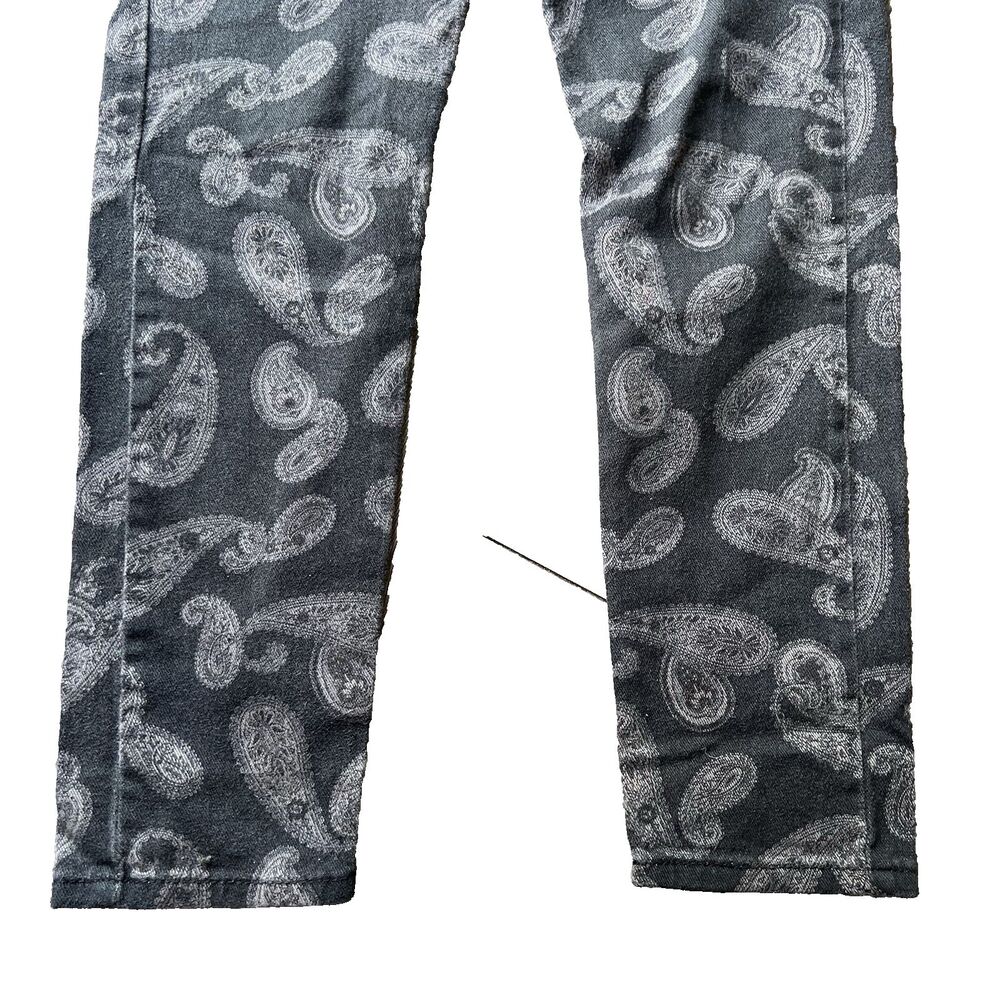 Levi's 512 Slim Taper Black Paisley Print Denim Jeans Stretch Men's 28x30 - Picture 2 of 10